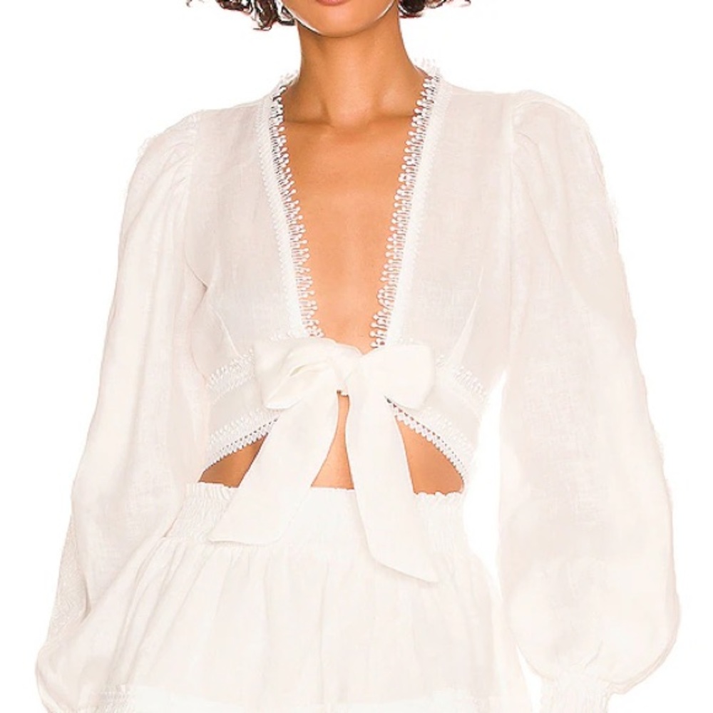 Waimari Chloe Wrap Cropped Top in white size S